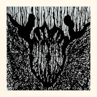 a black and white drawing of a bird in a tree